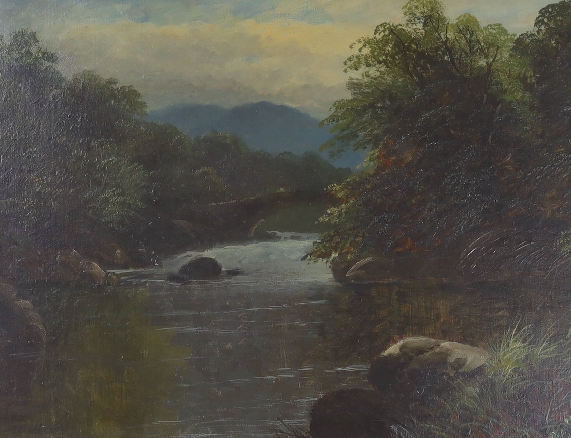 B. Yarwood (c.1900), pair of oils on canvas, River landscapes, signed, 34 x 44cm